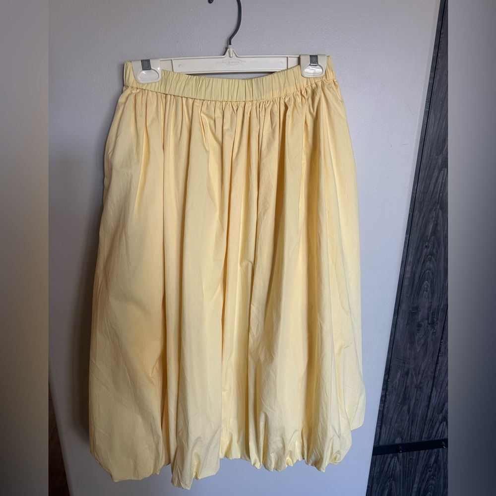 Yellow Bubble Midi Skirt